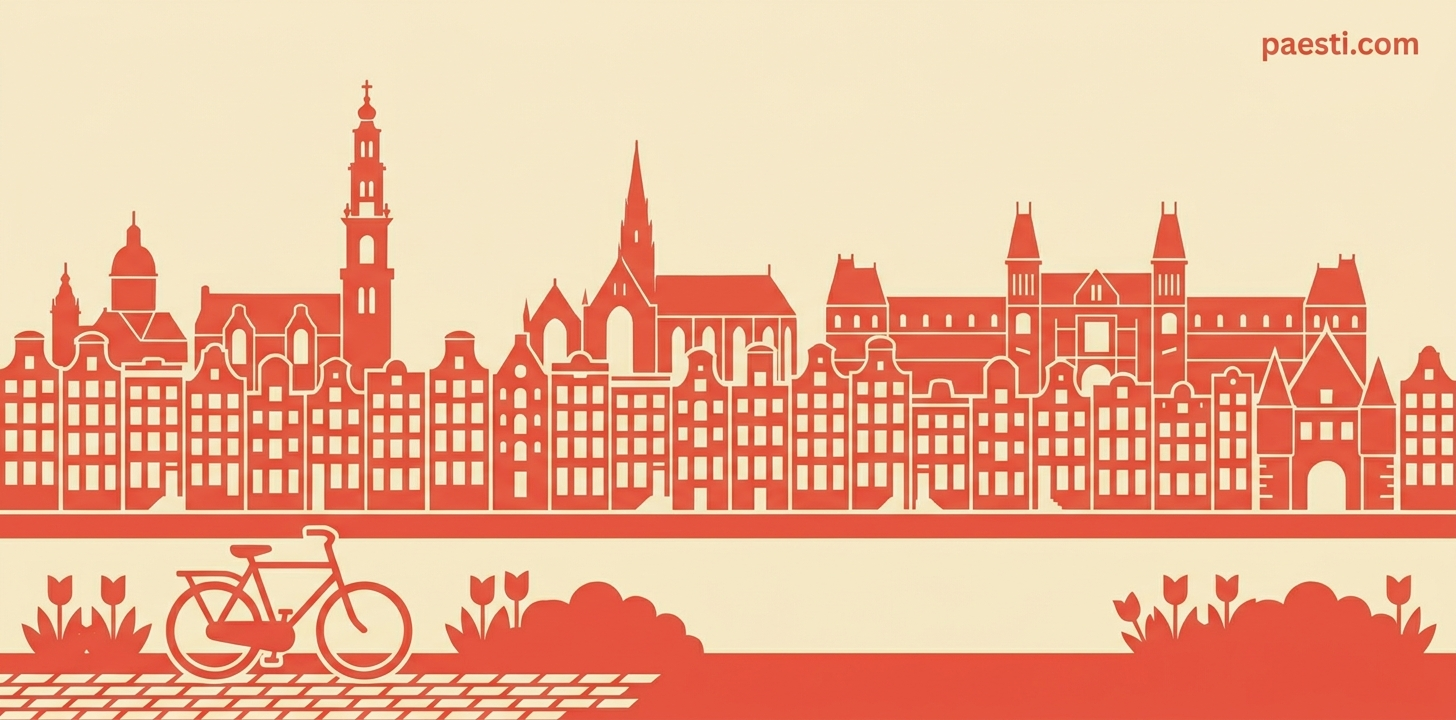 Amsterdam skyline illustration